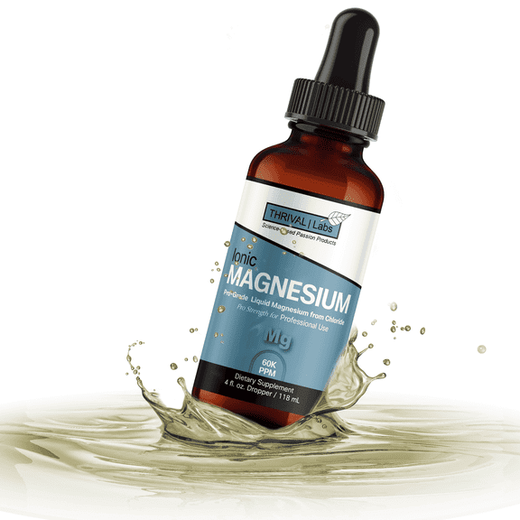 Thrival Labs 4oz Dropper Liquid Ionic Magnesium Supplement | Professional Strength with Highest & Fastest Absorption - Calm Mood, Sleep, Muscle Cramps & Spasms, Aid Energy & Natural Laxative
