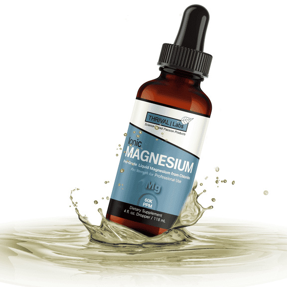 Thrival Labs 4oz Dropper Liquid Ionic Magnesium Supplement | Professional Strength with Highest & Fastest Absorption - Calm Mood, Sleep, Muscle Cramps & Spasms, Aid Energy & Natural Laxative