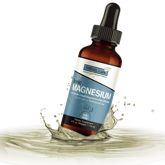 Thrival Labs 4oz Dropper Liquid Ionic Magnesium Supplement | Professional Strength with Highest & Fastest Absorption - Calm Mood, Sleep, Muscle Cramps & Spasms, Aid Energy & Natural Laxative