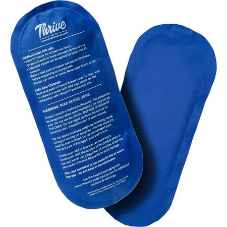 Thrive 2 Pack Reusable Cold Compress Ice Packs for Injury, Soft Touch Gel Ice Pack for Pain Relief & Rehabilitation, Standard
