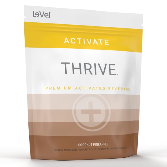 Thrive Activate - Focus & Energy Drink Powder Mix with Real Flavor, 30 Packets- Enhanced Energy, Performance, Vitamin C, Vitamin E, B12 for Mental Clarity (30 Packet, Coconut Pinneapple)
