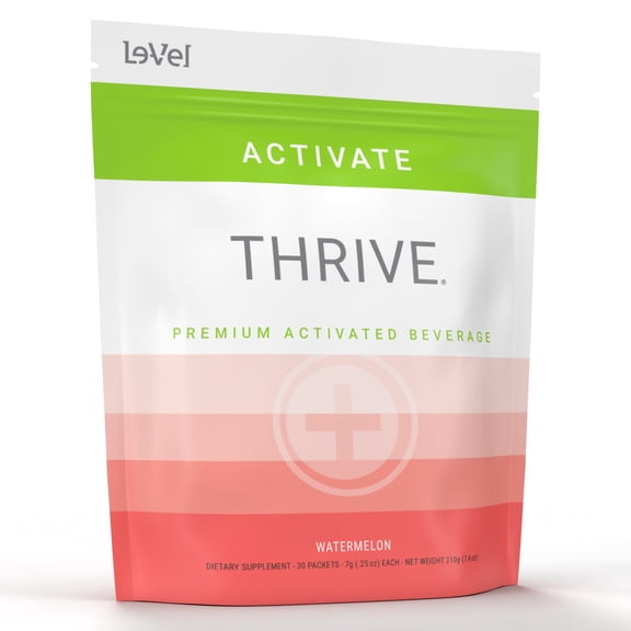 Thrive Activate - Focus & Energy Drink Powder Mix with Real Flavor, 30 Packets- Enhanced Energy, Performance, Vitamin C, Vitamin E, B12 for Mental Clarity (30 Packet, Watermelon)