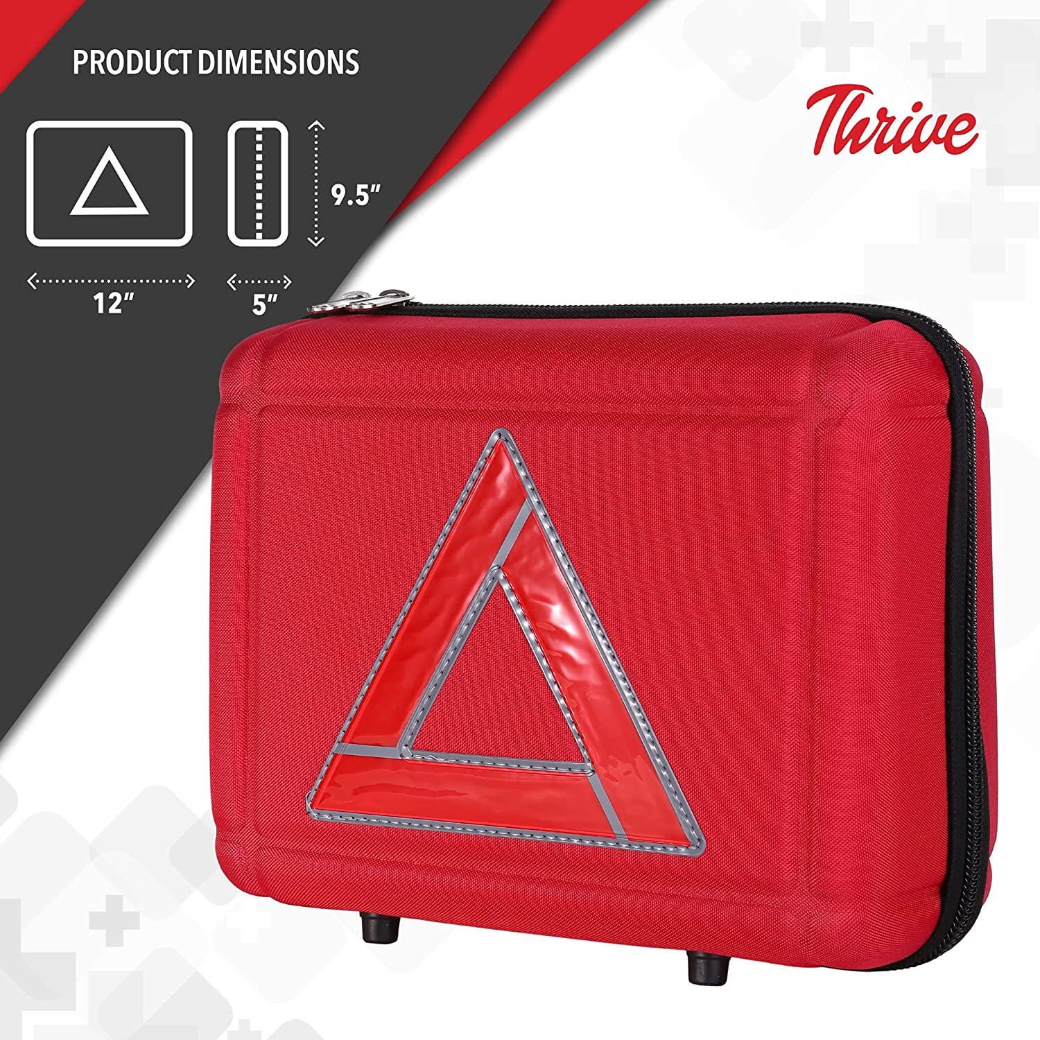 Thrive Car Emergency Tool Kit with Jumper Cables + First Aid Kit 104 Piece Auto Safety