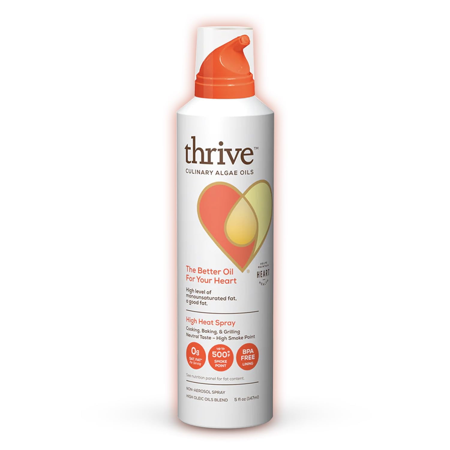 Thrive Cooking Spray – Culinary Algae Oils 5 fl oz, 1 Pack