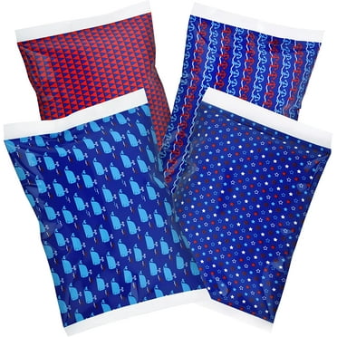 Thrive | Ice Pack for Lunch Boxes - 4 Reusable Packs | BPA Free | Keep Food Cold with Cool Print Designs | Great for Kids and Adults for School Lunchbox, Bag or Cooler | Nautical Prints