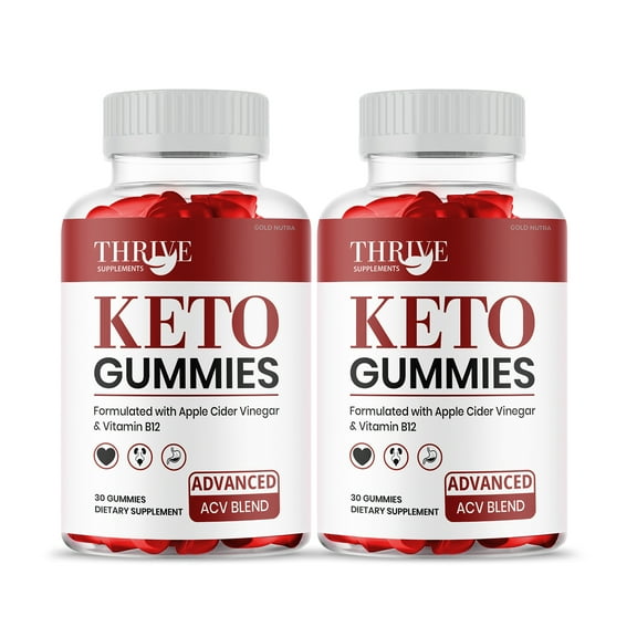 Thrive Keto ACV Gummies, Official, Maximum Strength Advanced Support (2 Pack)