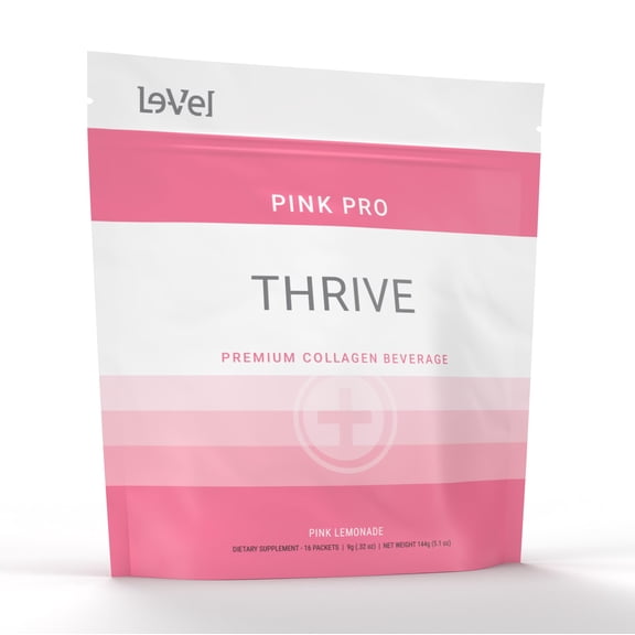 Thrive Premium Collagen Powder Drink - Pink Lemonade - Type I and III Collagen, Hyaluronic Acid, Biotin, Vitamin C