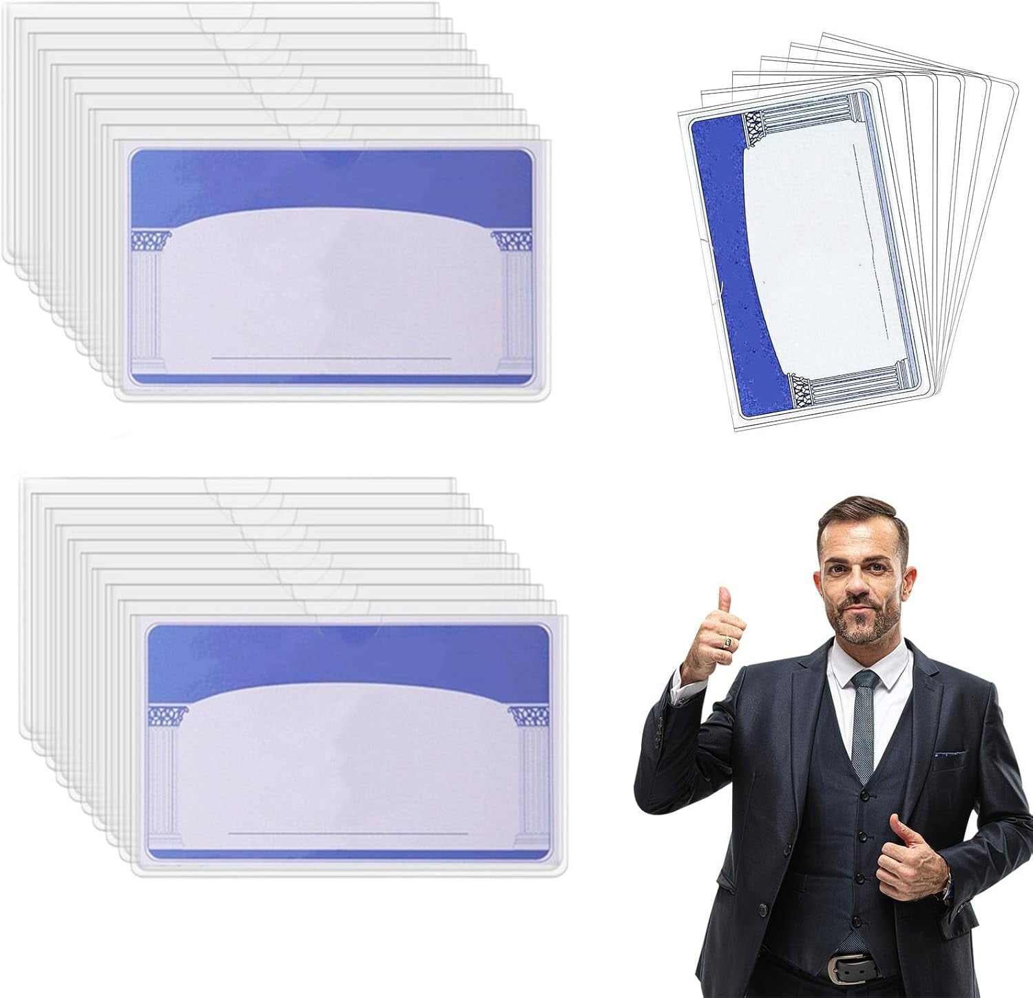 Thrivenget Card Sleeves, 20/30/40 Pack Social Security Card Protector ...