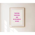 Thriving Surviving Occasionally Crying Retro Minimalist Wall Art Funny ...
