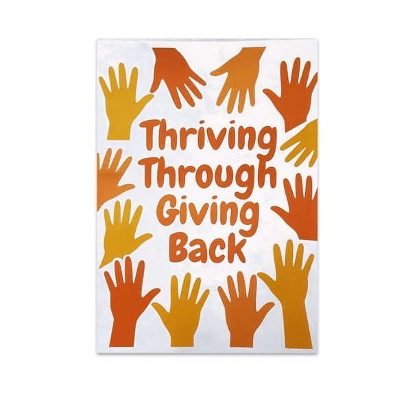 Thriving Through Giving Back Community Wall Decor - Home Decor Enthusiast - 13x19 Poster Print