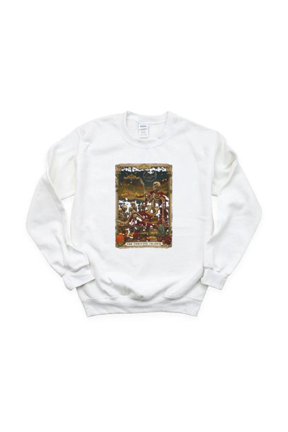 Thriving Trader Tarot Market Skeleton Design Unique Stock Market Sweatshirt, up to 5XL