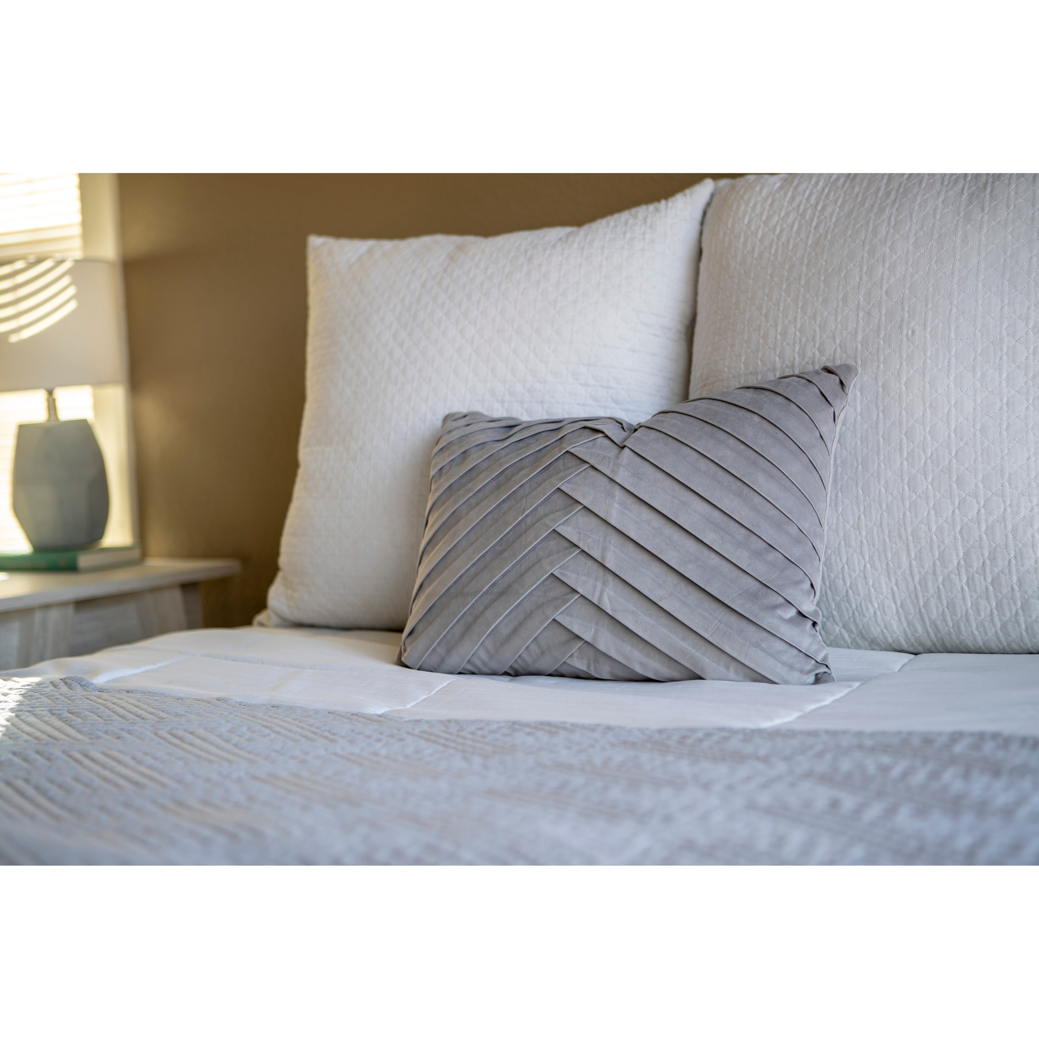 James pleated hot sale velvet pillow