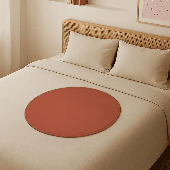 Dame Products Thro Blanket - Waterproof Bed Blanket for Intimacy - Breathable, Spill‑Proof Throw, Machine Washable Furniture & Bed Protector – Circle Shape (Copper Color)