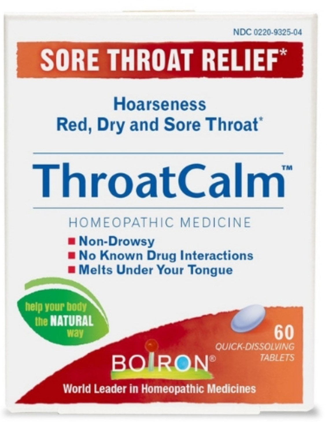 Throat Calm Quick Dissolving Tablets, Sore Throat Relief, 60 ct, 6 Pack