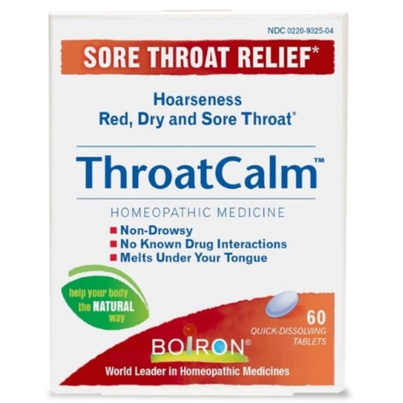 Throat Calm Quick Dissolving Tablets, Sore Throat Relief, 60 ct, 6 Pack