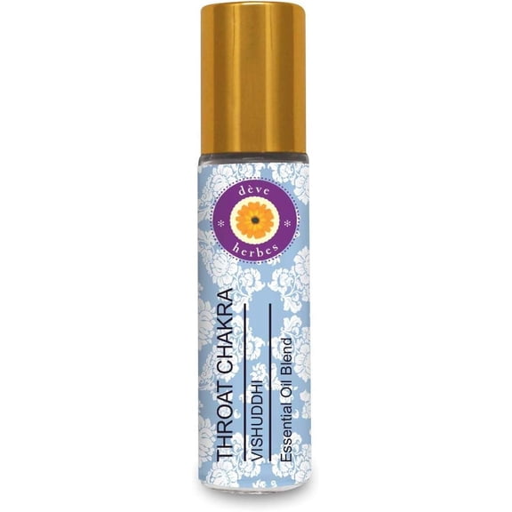 Throat Chakra (Vishuddha) Aromatherapy Essential Oil Roll On Blend 8ml for Meditation, Expression, Yoga & Chakra Alignment
