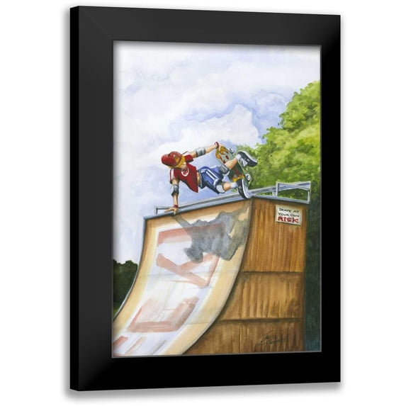 Throckmorton, Jay 11x14 Black Modern Framed Museum Art Print Titled - Serious Hangtime