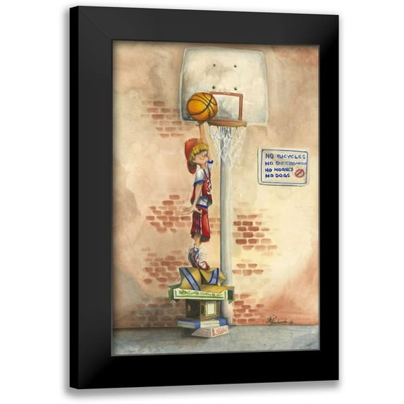 Throckmorton, Jay 13x18 Black Modern Framed Museum Art Print Titled - Slam Dunk