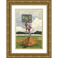 thumbnail image 1 of Throckmorton, Jay 17x24 Gold Ornate Wood Framed with Double Matting Museum Art Print Titled - Strike Out, 1 of 4