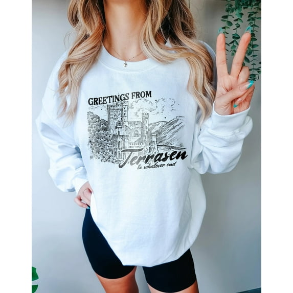 Throne Of Glass Sweatshirt | Terrasen Shirt Elirea Crescent City Aelin Galathynius Licensed SJM Merch Bookish Shirt ACOTAR Manon Blackbeak