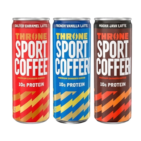 Throne Sport Coffee Premium 3Flavor Variety Pack, 12 Cans, 11 fl oz Each