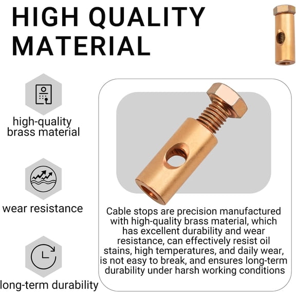 Throttle Cable Barrel Compatible with VW Beetle Type 1 (50-79), Ghia (56-74), Bus Type 2 (50-79) & Dune Buggies - Carburetor Linkage Attachment - 2 Pack$$Vehicle Parts & Accessories