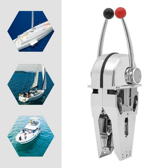Throttle Control, Boat Dual-handle Controller For Most Types of Boats Modern Zinc Alloy Double Lever Control