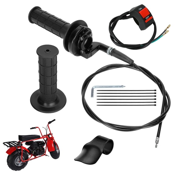 Throttle Control System for 50CC to 250CC for Mini Dirt Bikes Models with Black Throttle Cable and On Off Switch
