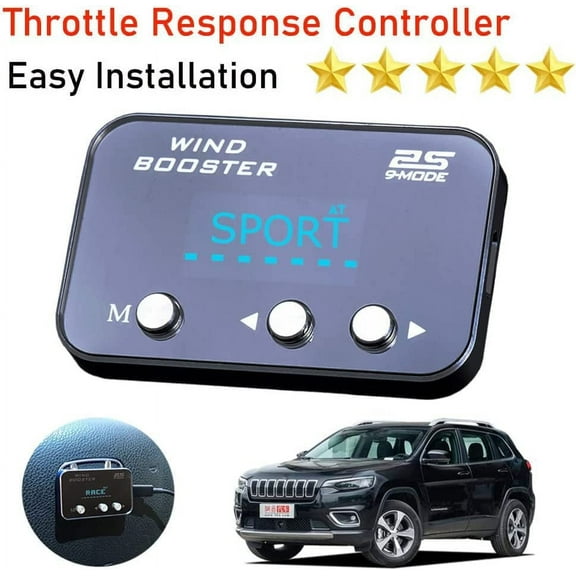 Throttle Response Controller compatible for Chevy Colorado (2012-2022) Jeep Cherokee (2014-2021) Renegade (2015-Newer) Campass PC07 Throttle Pedal Electronic Response Controller