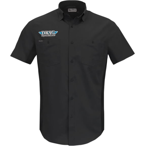 Throttle Threads Drag Specialties Vented Mens Uniform Shirt Black SM