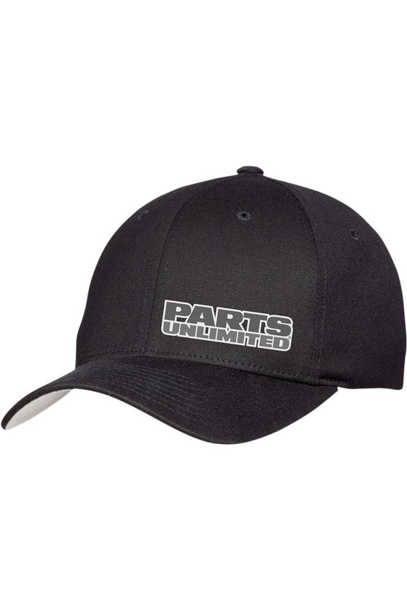 Parts Unlimited Curved-Bill Throttle Threads Hat (Lg-XL, Black)