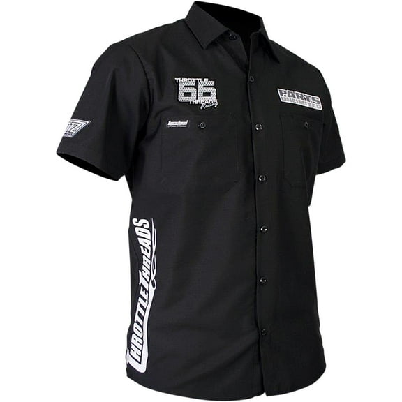 Throttle Threads Shop Shirt Mens Button Up TT Snow LG