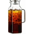 thumbnail image 1 of ThrottleT-2 Quart (2 Liter 68 oz) Square Glass Pitcher with Lid and Spout, Water Pitchers with Handle for Fridge, Glass Carafe for Hot/Cold Drink, Large Jug for Iced Tea, Coffee,Juice,Milk,Beverage, 1 of 6