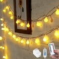 thumbnail image 1 of ThrottleT 33Feet 100 LEDs Globe String Lights,8 Modes USB Ball String Lights with Remote for Indoor/Outdoor Commercial Decor,Gardens,Patio,Wedding,Party, Bedrooms, Christmas Decorations, Warm White, 1 of 14