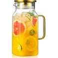 thumbnail image 1 of ThrottleT-40 oz,1.2Liter Square Glass Pitcher with Lid and Spout, Water Pitchers with Handle for Fridge, Glass Carafe for Hot/Cold Drink, Large Jug for Iced Tea, Coffee, Beverage, Cold, 1 of 12
