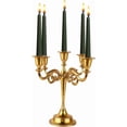 thumbnail image 1 of ThrottleT- 5 Arm Candelabra Taper Candle Holders Decorations Indoor Kitchen Décor Table Candles Candlestick Candelabra Centerpiece (Gold), 1 of 14