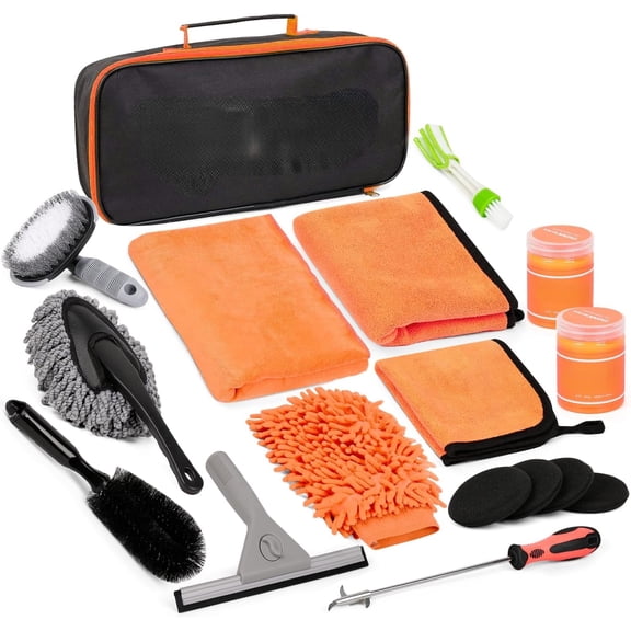 ThrottleT Car Cleaning Kit, Car Washing Kits for Vehicles, Car Detailing Kit Suitable for Small and Medium Vehicles Such As Cars, Trucks, Suvs(17pcs)