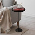 thumbnail image 1 of ThrottleT-Drink Tables for Small Spaces Pedestal Side Table with Marble Base Small Round Side Table Black Coffee Table for Sofa Couch Chair Patio, Black, 1 of 8