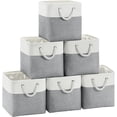 thumbnail image 1 of ThrottleT-Fabric Cubes Storage Basket, 6 Pack 11x11 in with Handles Foldable Cube Storage Bins, for Shelves, Home, Office Organizers, 1 of 18
