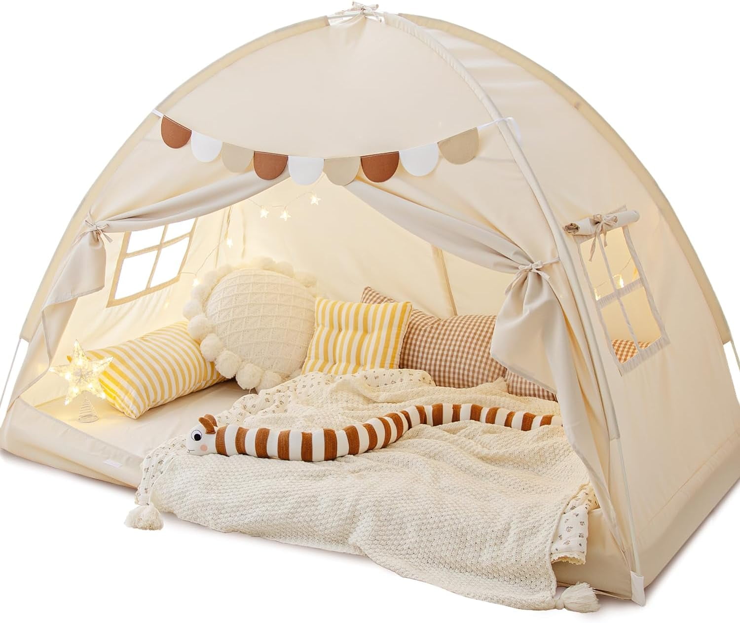 ThrottleT-Twin Bed Toddler Canopy Bed Kids Tents Indoor Dream Playhouse Tent on Bed Bunk Privacy Space Blackout Sleeping Tents Portable Drafty Room Floor Bed Tents for Boys Girl Birthday, House Gift