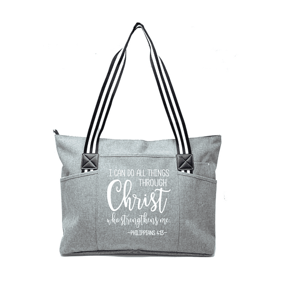 Through Christ All Things Are Possible Tessa Gray Tote Bag