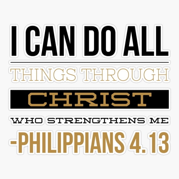 Through Christ Bible Verse Cool Tee Sticker