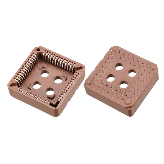 Through Hole Mounting PLCC52P PLCC 52Pin DIP IC Sockets Brown 10 Pieces