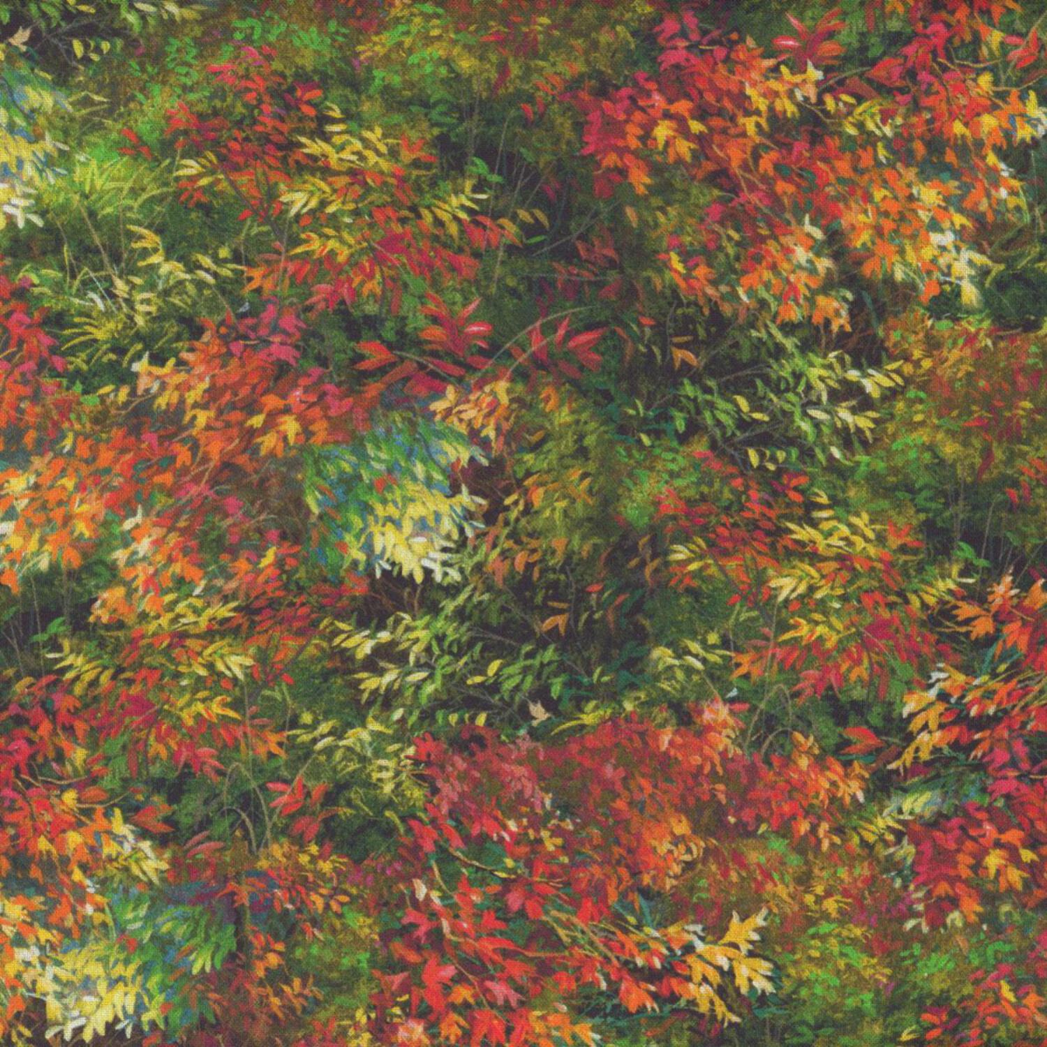Rustle Images Through The Forest Light Rustling Foliage Multi Cotton Fabric - Walmart.com