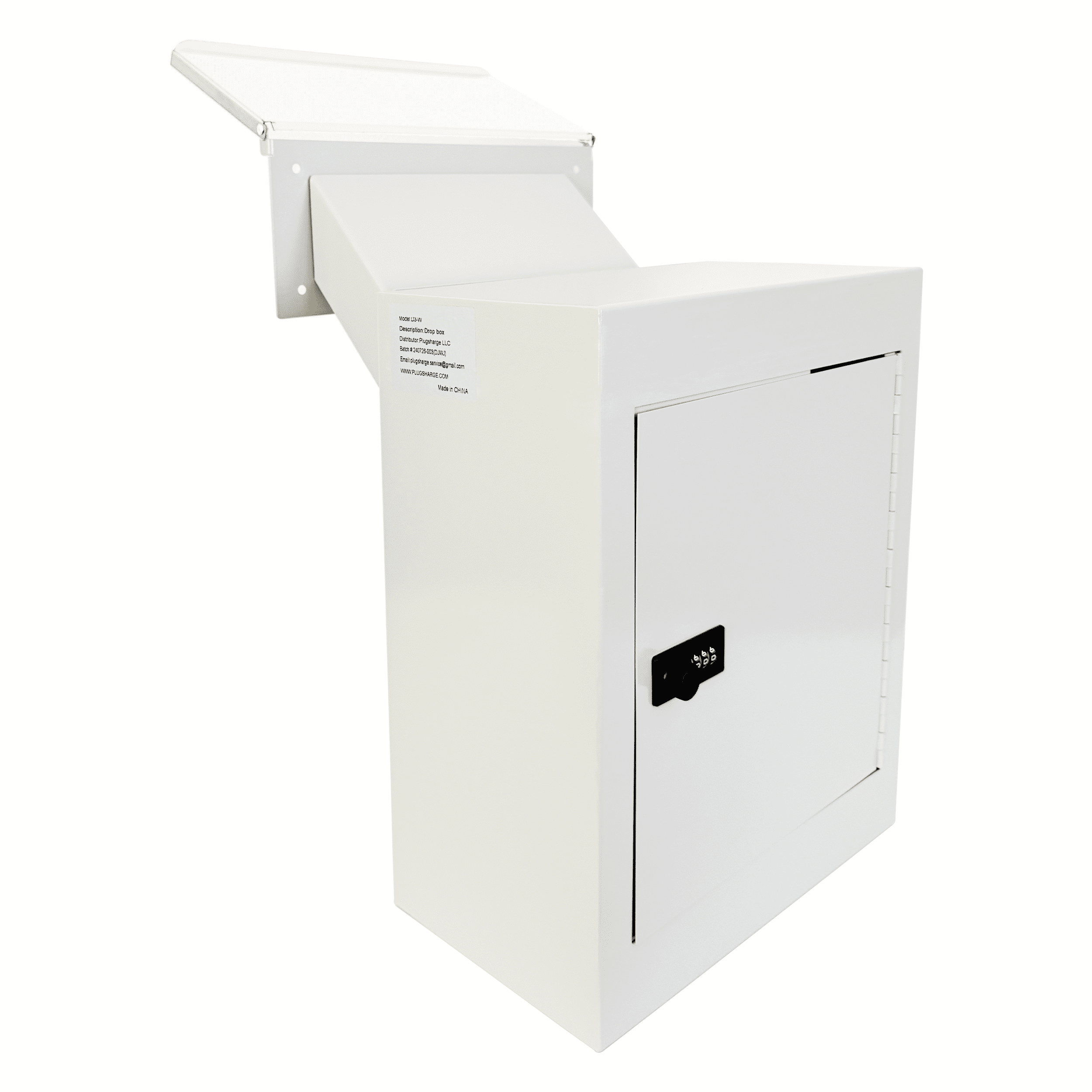 Through-The-Wall Drop Box with Rainproof Cover | Heavy Duty Through Wall Mailbox with 10-Inch Adjustable Chute | Rainproof Locking Drop Safe for Mail, Rent, Checks, Cash, and Keys, Gray