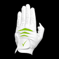 thumbnail image 1 of 'Through Touch' Golf Glove - White/Green, 1 of 7
