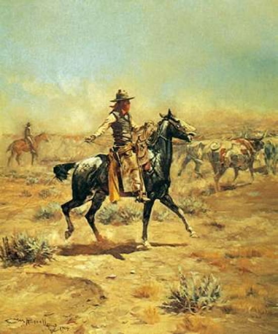 Through the Alkali Canvas Art - Charles M Russell (20 x 24)