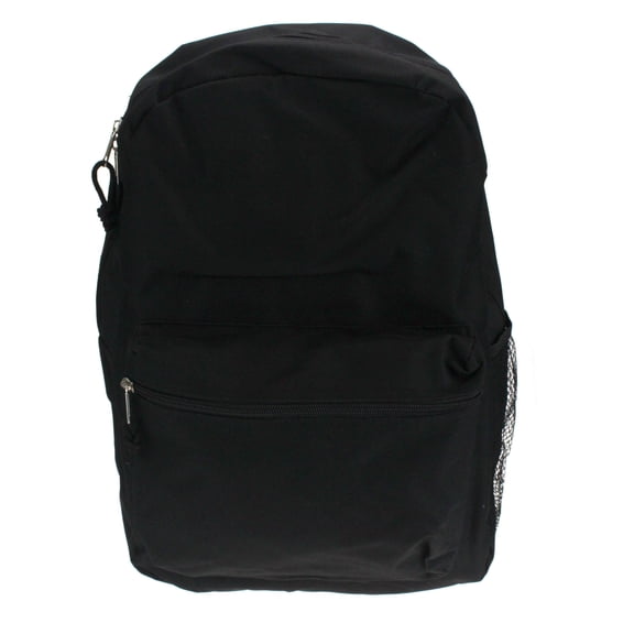 Throw Back Retro Minimal 600D Polyester Old School Backpack Black