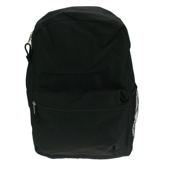 Throw Back Retro Minimal 600D Polyester Old School Backpack Black