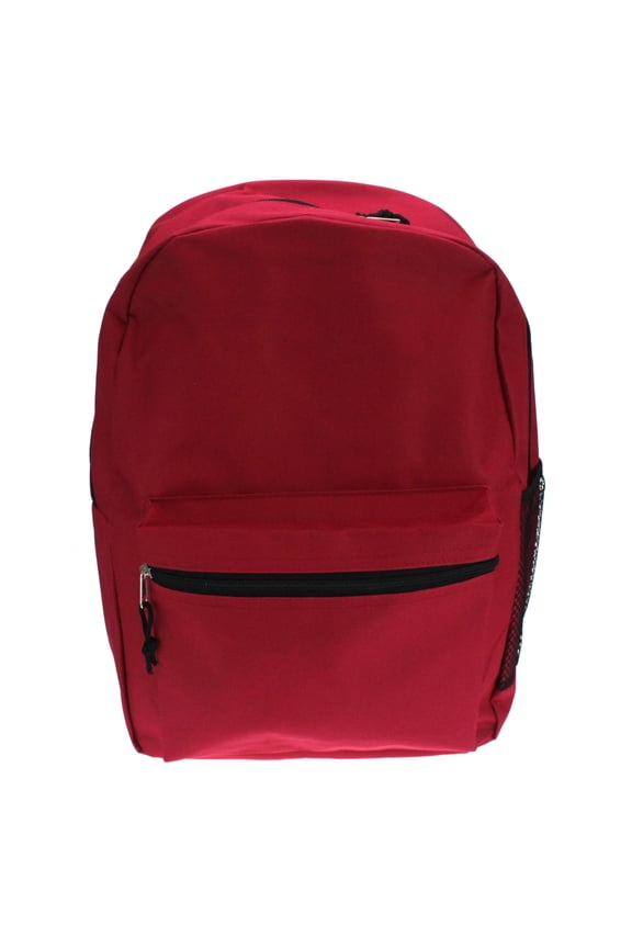 Throw Back Retro Minimal 600D Polyester Old School Backpack Red